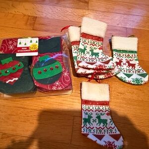 Festive Mini Christmas Stockings Set